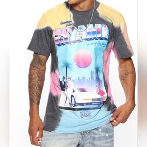 Miami Postcard Tie Dye Short Sleeve T-Shirt